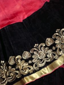 Pink Ghagra Black Border