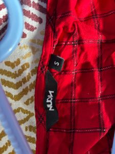 Nuon By Westside Red Checked Mini Dress