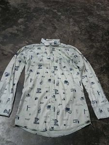 Patterned Long Sleeve Button-Down