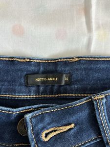 Navy Blue Mid Rise Slim Fit Jeans