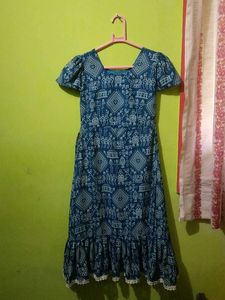 Blue Printed Dress