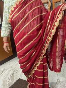 Elegant Red &amp; Gold Sari