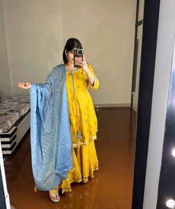 Yellow Sharara With Dupatta