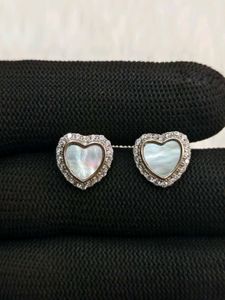 Heart Stud Earrings 925 Silver Sterling