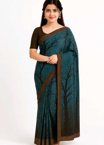 Elegant Floral Print Saree