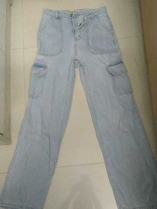 Light Wash Cargo Jeans
