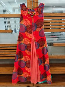 Red Printed Gown