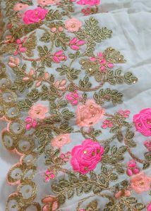 Heavy Embroidery Cream Colour Lehenga Choli