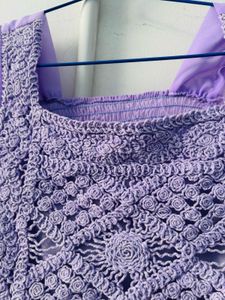 Purple Puff Sleeve Top