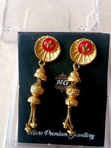 Elegant Gold-Tone Jhumka Earrings