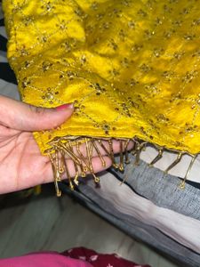 Yellow Embroidered Designer Blouse