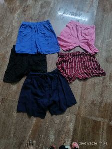 pack of 5 used shorts(10-14 age)
