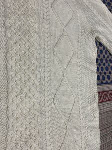 White Cable Knit Sweater with free gift hand bag