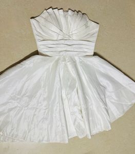 Elegant Cindrella White Strapless Dress