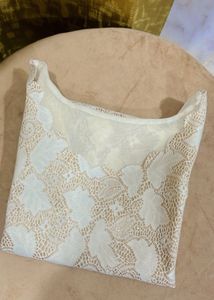 Glitter Cream Net Top ❤️