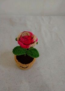 Crochet Rose With Pot