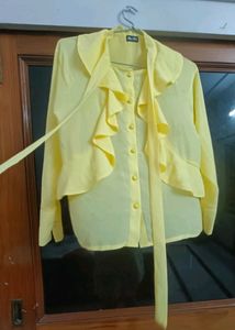 New Georgett  Yellow Women Top