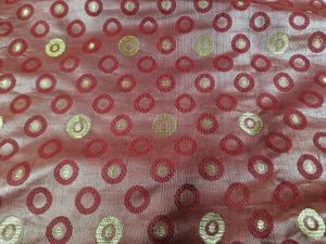 Red And GoldVelvet Saree with Stitched Blouse