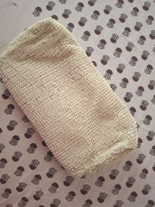 Embellished Pearl White Hand Clutch