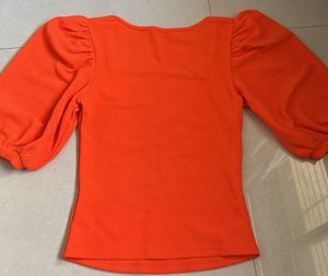 SHEIN Puff Sleeves Top 🍊