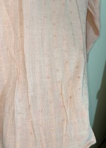 Peach Pointelle Detail Blouse