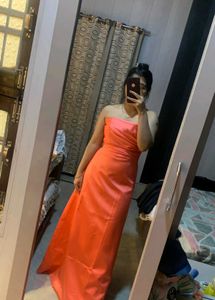Elegant Coral Maxi Dress