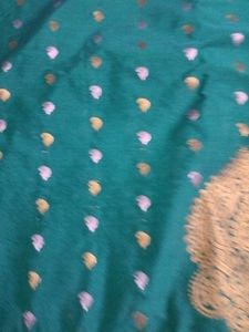 Sea Blue Emboss Silk Saree...