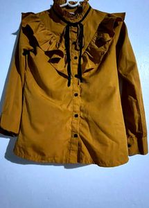 Ruffled Mustard Blouse