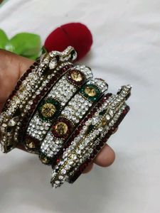 Sparkling Beaded Bangles (Set of 4)