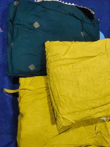 Mehendi And Mustard Yellow Kurta Plazzo Set