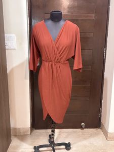 PrettyLittleThing Archer Tobacco Cape Midi Dress
