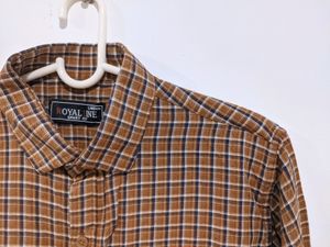 Korean Brown Checked Shirt