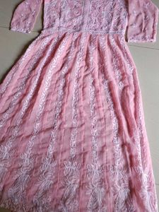 Elegant Pink Embroidered Dress