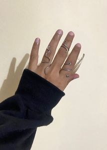 Y2k Silver Ring Set