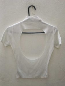 White Mock Neck Top