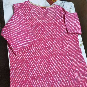Pink Print Kurti