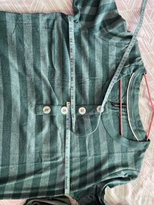 Sea Green Striped Full-Sleeve Tee (Size 14)