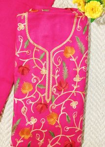 kashmiri Embroidery Woolen Unstitched Suit