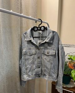 Denim Jacket with Smiley Details