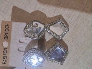 Vintage Rhinestone Cufflinks (Combo) 2 Earing
