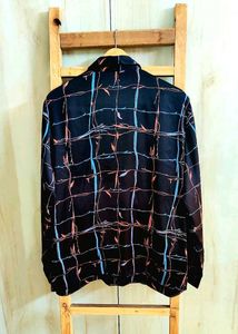 Black Printed Shirt Size-44