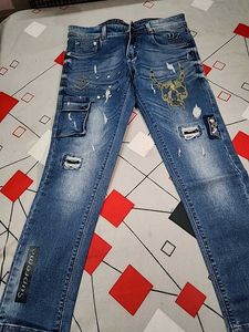 Skull💀 Straight Jeans👖 for PARTY , OCCASIONS
