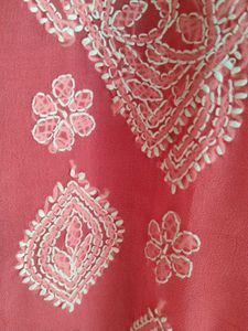 Coral Chikankari Kurta