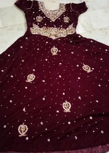 Velvet Frock Gown With Dimond Work