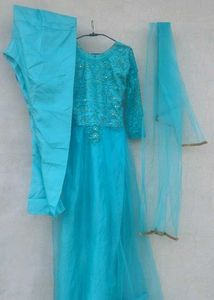 Elegant Aqua Blue frock