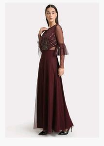 Kazo Elegant Maroon Ethnic Gown