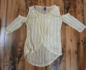 combo Blue Cropped Cardigan and goldern top