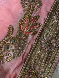 Elegant Peach Embroidered Saree