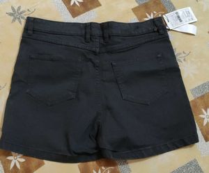 New Black Denim Shorts