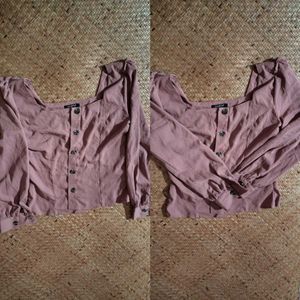 Mauve Square Neck Blouse